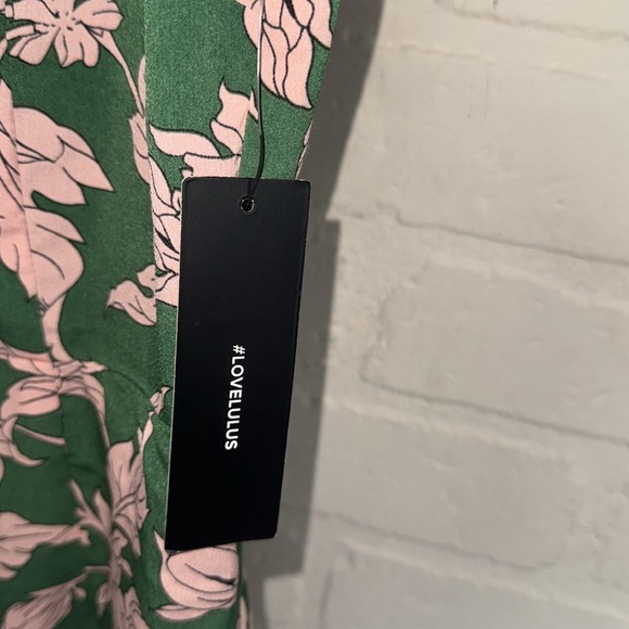 LULU’S dress Pink green floral sleeveless Spring botanical small NEW lined - Picture 5 of 8